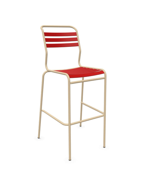 Schaffner Säntis Tabouret de bar à lattes Rouge 30 Marron Pastel 83 