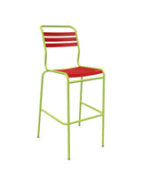 Schaffner Säntis Tabouret de bar à lattes Rouge 30 Vert Clair 63 