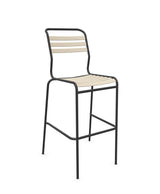 Schaffner Säntis Tabouret de bar à lattes Sable Pastel 15 Anthracite 77 