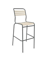 Schaffner Säntis Tabouret de bar à lattes Sable Pastel 15 Graphite 73 