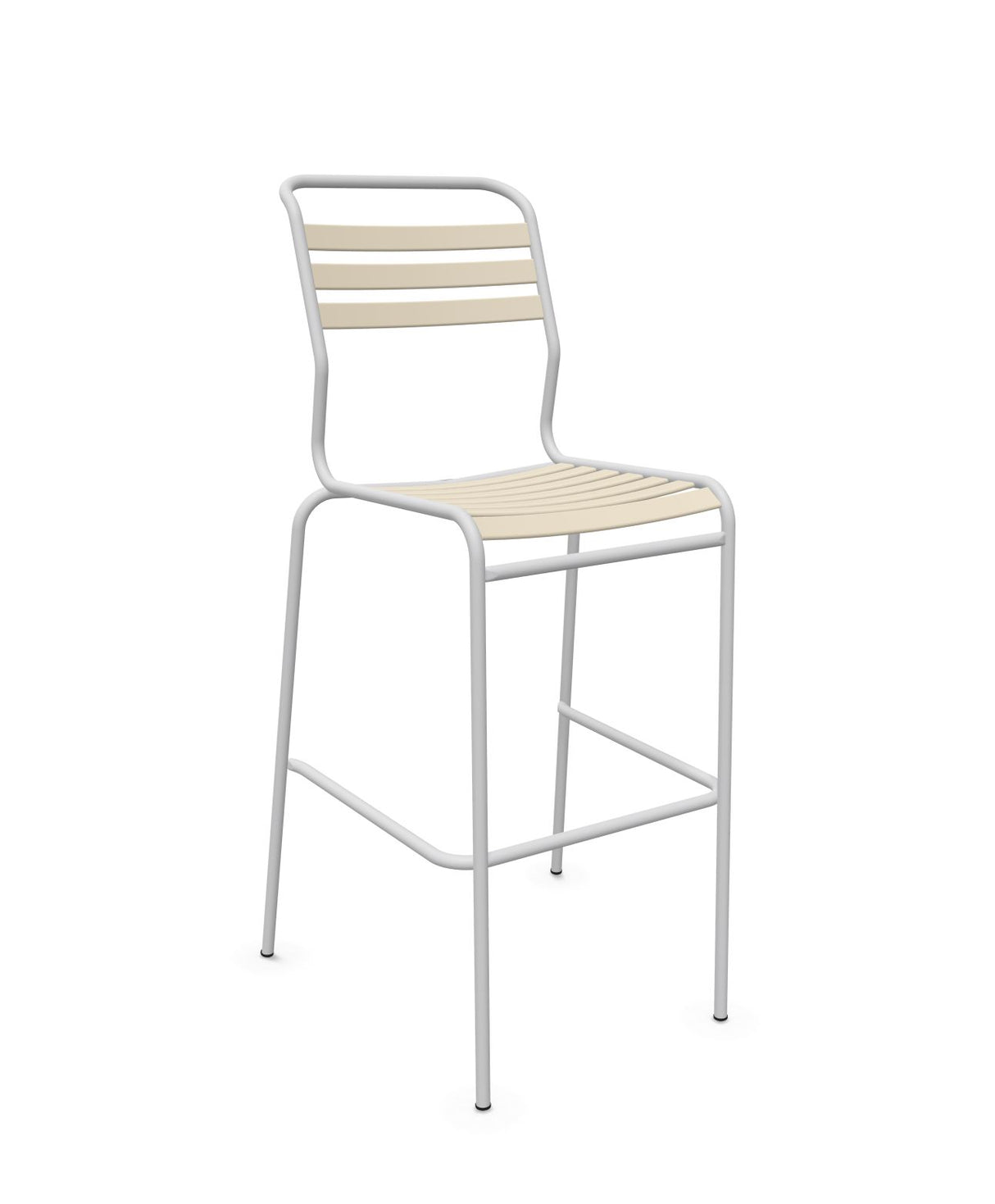 Schaffner Säntis Tabouret de bar à lattes Sable Pastel 15 Gris Argent 78 