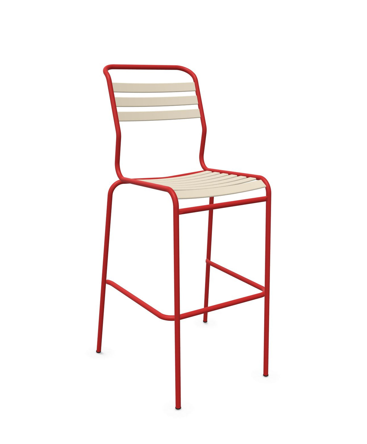 Schaffner Säntis Tabouret de bar à lattes Sable Pastel 15 Rouge 30 