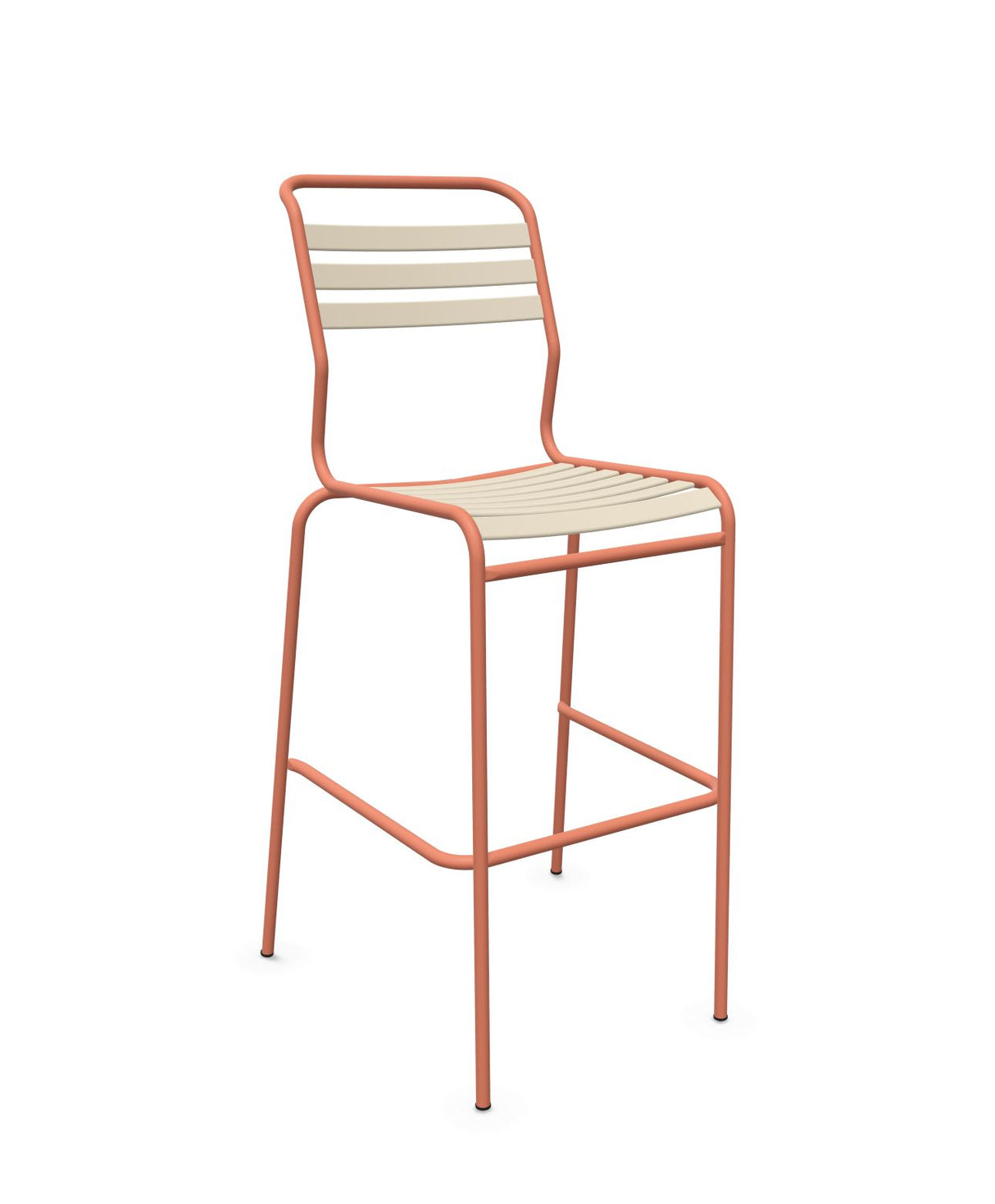 Schaffner Säntis Tabouret de bar à lattes Sable Pastel 15 Terracotta 84 