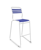 Schaffner Säntis Tabouret de bar luge à lattes Bleu 53 Blanc 90 