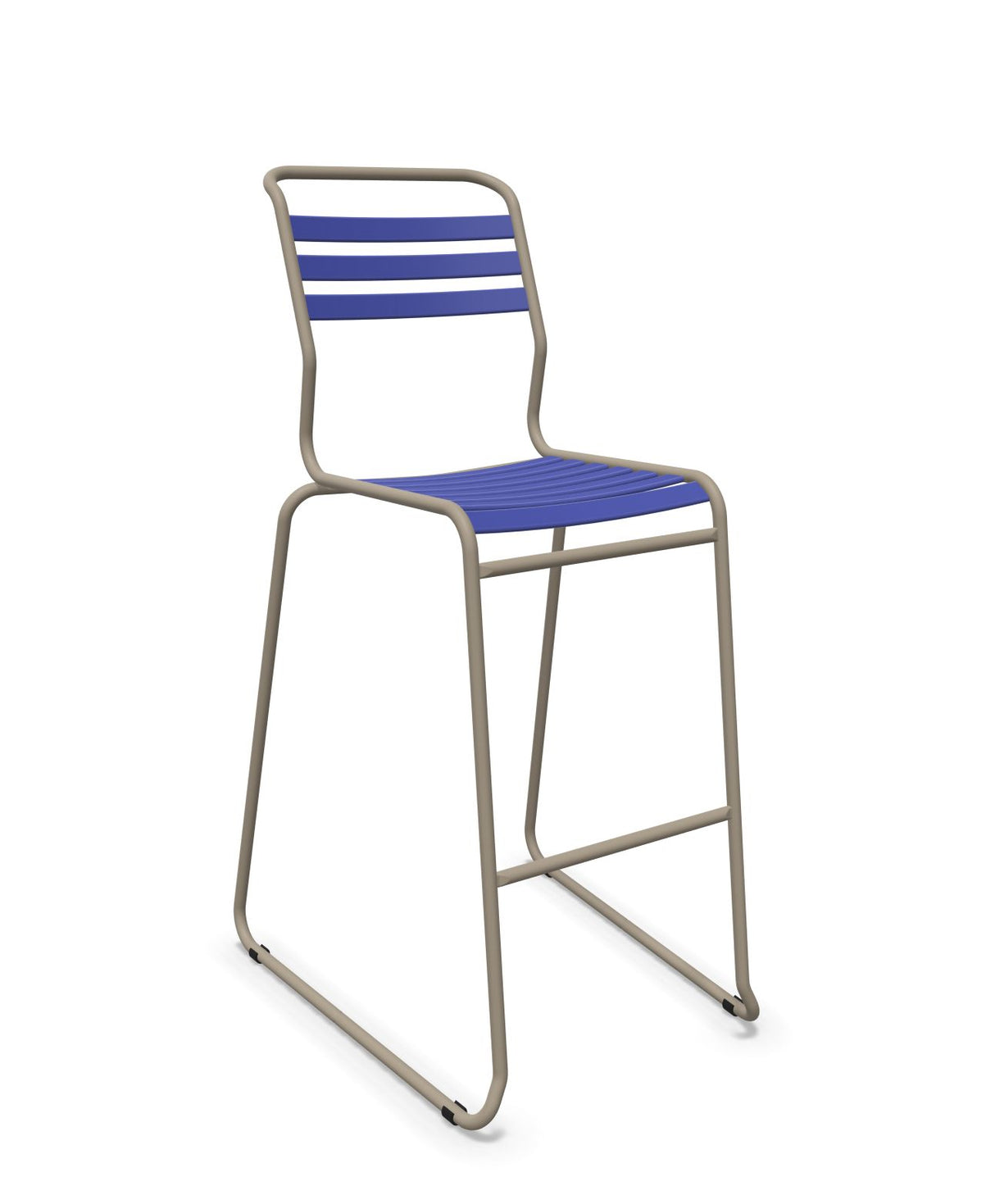 Schaffner Säntis Tabouret de bar luge à lattes Bleu 53 Champagne 85 