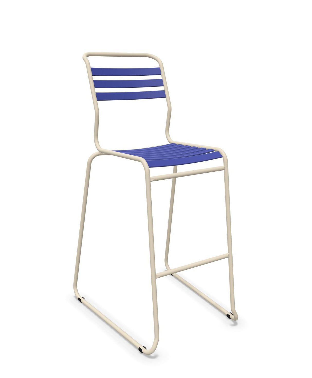 Schaffner Säntis Tabouret de bar luge à lattes Bleu 53 Sable Pastel 15 
