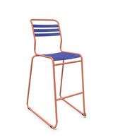 Schaffner Säntis Tabouret de bar luge à lattes Bleu 53 Terracotta 84 