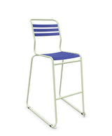 Schaffner Säntis Tabouret de bar luge à lattes Bleu 53 Vert Pastel 64 
