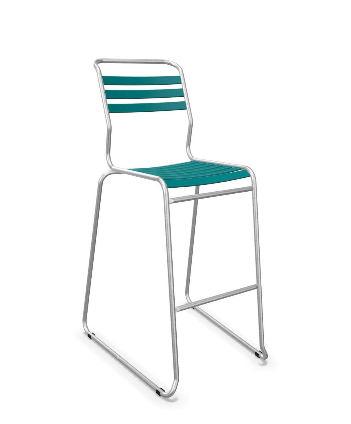 Schaffner Säntis Tabouret de bar luge à lattes Bleu Kali 56 Galvanisé à chaud 02 