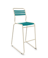 Schaffner Säntis Tabouret de bar luge à lattes Bleu Kali 56 Sable Pastel 15 