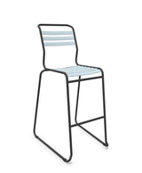 Schaffner Säntis Tabouret de bar luge à lattes Bleu Pastel 51 Anthracite 77 