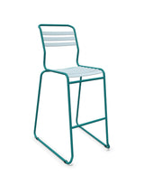 Schaffner Säntis Tabouret de bar luge à lattes Bleu Pastel 51 Bleu Kali 56 