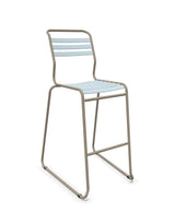 Schaffner Säntis Tabouret de bar luge à lattes Bleu Pastel 51 Champagne 85 