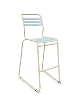 Schaffner Säntis Tabouret de bar luge à lattes Bleu Pastel 51 Sable Pastel 15 