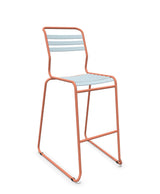 Schaffner Säntis Tabouret de bar luge à lattes Bleu Pastel 51 Terracotta 84 