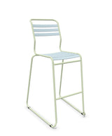 Schaffner Säntis Tabouret de bar luge à lattes Bleu Pastel 51 Vert Pastel 64 