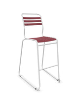 Schaffner Säntis Tabouret de bar luge à lattes Bordeaux 38 Blanc 90 
