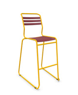 Schaffner Säntis Tabouret de bar luge à lattes Bordeaux 38 Jaune 11 