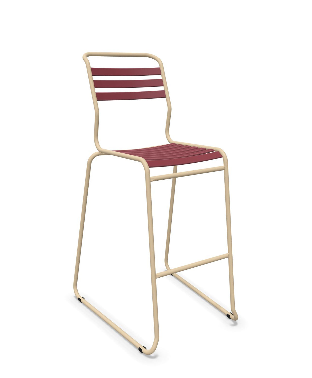 Schaffner Säntis Tabouret de bar luge à lattes Bordeaux 38 Marron Pastel 83 