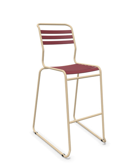 Schaffner Säntis Tabouret de bar luge à lattes Bordeaux 38 Marron Pastel 83 