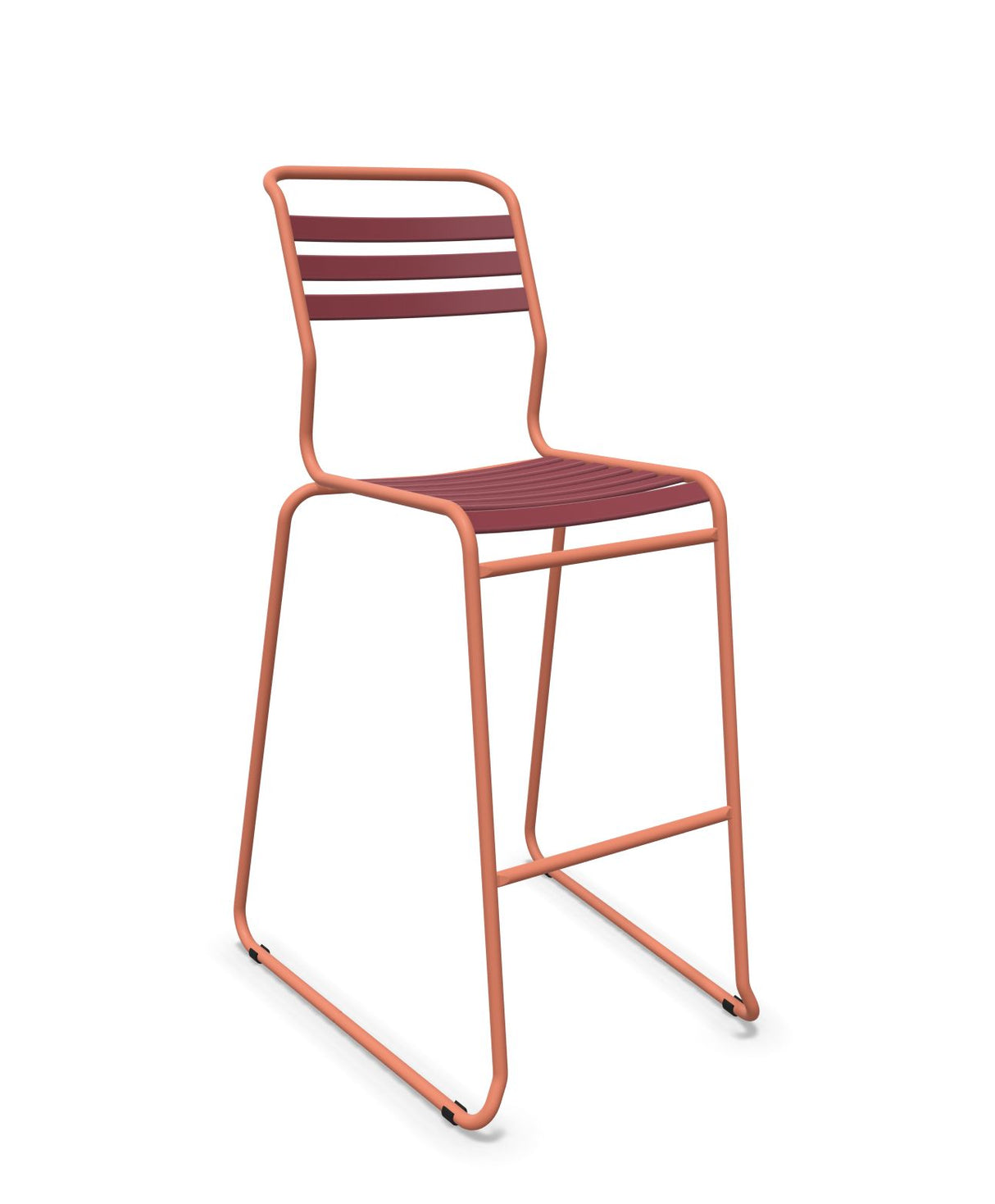 Schaffner Säntis Tabouret de bar luge à lattes Bordeaux 38 Terracotta 84 