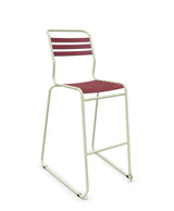 Schaffner Säntis Tabouret de bar luge à lattes Bordeaux 38 Vert Pastel 64 