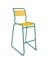 Schaffner Säntis Tabouret de bar luge à lattes Jaune 11 Bleu Kali 56 