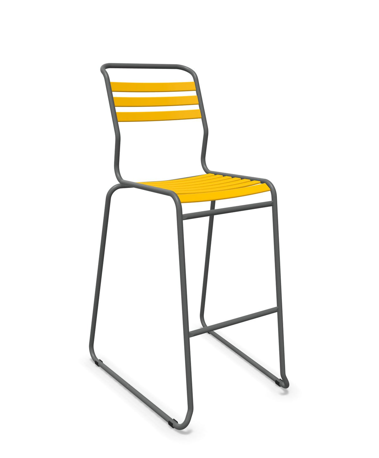 Schaffner Säntis Tabouret de bar luge à lattes Jaune 11 Graphite 73 