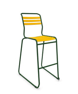 Schaffner Säntis Tabouret de bar luge à lattes Jaune 11 Vert Sapin 66 