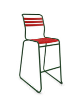 Schaffner Säntis Tabouret de bar luge à lattes Rouge 30 Vert Sapin 66 