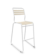 Schaffner Säntis Tabouret de bar luge à lattes Sable Pastel 15 Blanc 90 