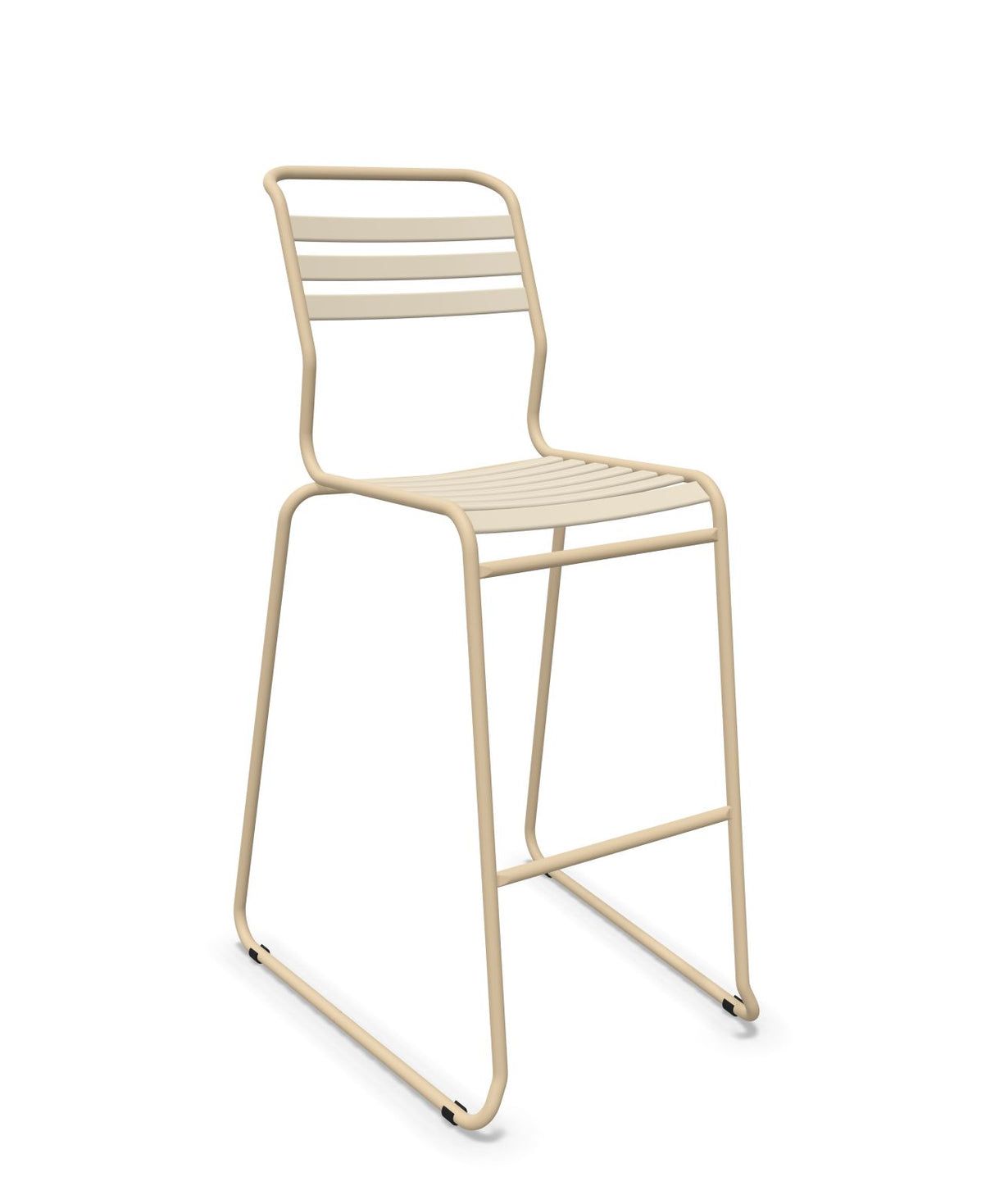 Schaffner Säntis Tabouret de bar luge à lattes Sable Pastel 15 Marron Pastel 83 