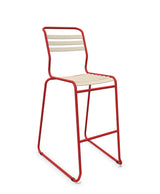 Schaffner Säntis Tabouret de bar luge à lattes Sable Pastel 15 Rouge 30 