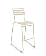 Schaffner Säntis Tabouret de bar luge à lattes Sable Pastel 15 Vert Pastel 64 