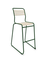 Schaffner Säntis Tabouret de bar luge à lattes Sable Pastel 15 Vert Sapin 66 