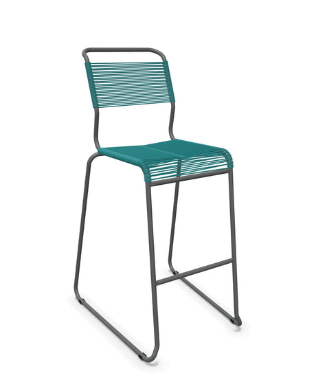 Schaffner Säntis Tabouret de bar Spaghetti luge sans accoudoirs Bleu Kali 56 Graphite 73 