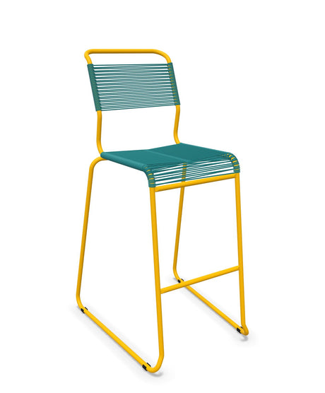 Schaffner Säntis Tabouret de bar Spaghetti luge sans accoudoirs Bleu Kali 56 Jaune 11 