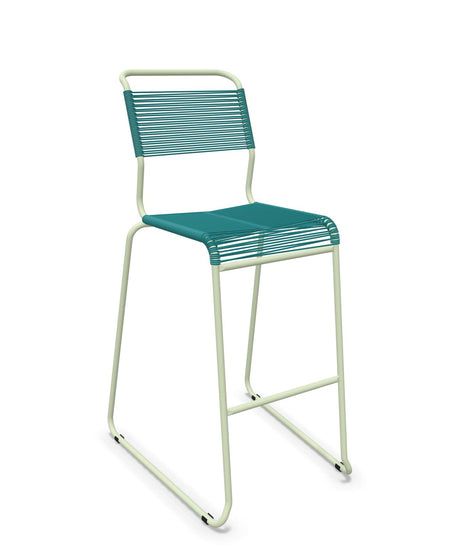 Schaffner Säntis Tabouret de bar Spaghetti luge sans accoudoirs Bleu Kali 56 Vert Pastel 64 
