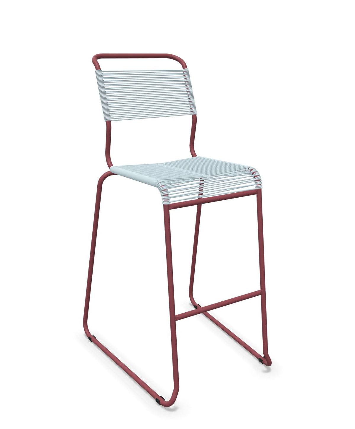 Schaffner Säntis Tabouret de bar Spaghetti luge sans accoudoirs Bleu Pastel 51 Bordeaux 38 