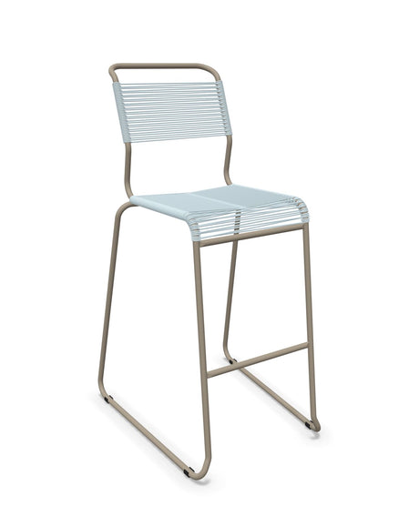 Schaffner Säntis Tabouret de bar Spaghetti luge sans accoudoirs Bleu Pastel 51 Champagne 85 
