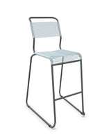 Schaffner Säntis Tabouret de bar Spaghetti luge sans accoudoirs Bleu Pastel 51 Graphite 73 