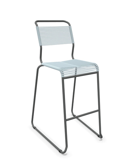 Schaffner Säntis Tabouret de bar Spaghetti luge sans accoudoirs Bleu Pastel 51 Graphite 73 
