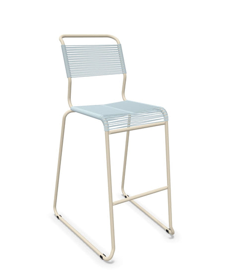 Schaffner Säntis Tabouret de bar Spaghetti luge sans accoudoirs Bleu Pastel 51 Sable Pastel 15 