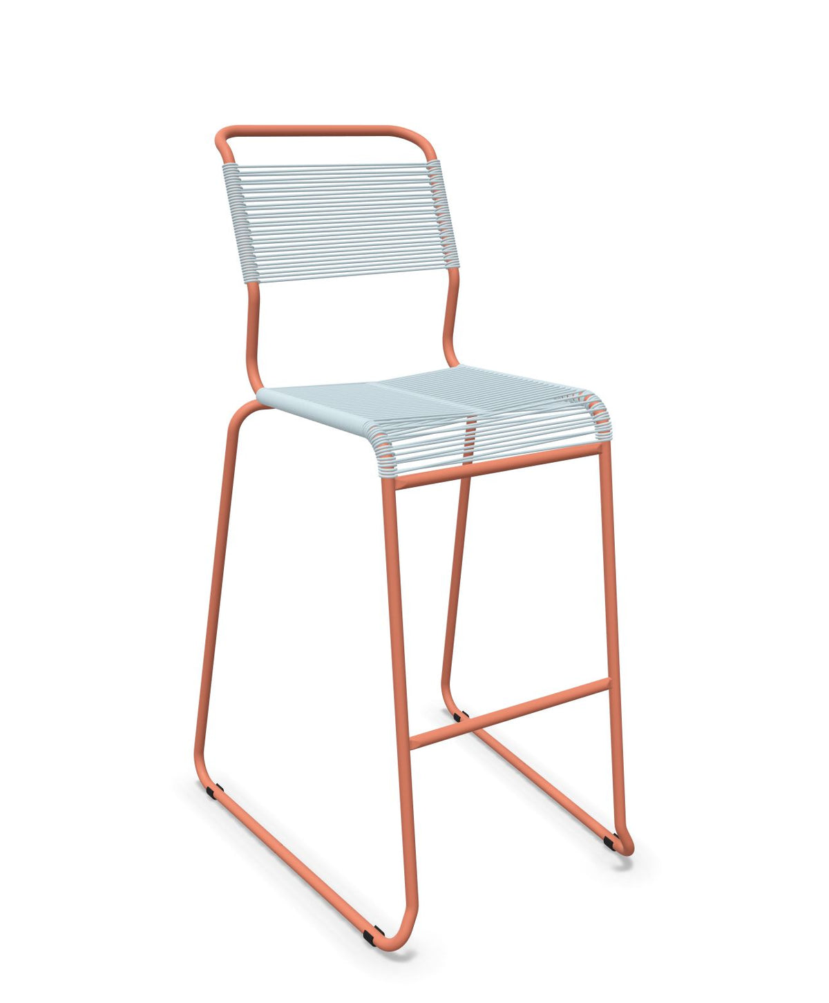 Schaffner Säntis Tabouret de bar Spaghetti luge sans accoudoirs Bleu Pastel 51 Terracotta 84 
