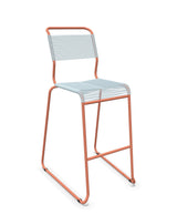 Schaffner Säntis Tabouret de bar Spaghetti luge sans accoudoirs Bleu Pastel 51 Terracotta 84 
