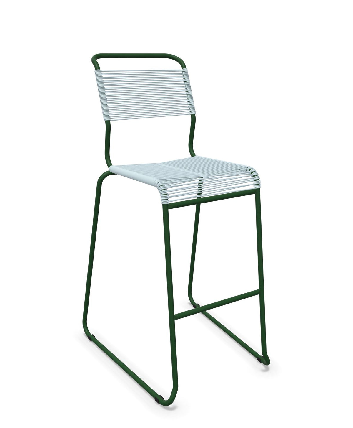 Schaffner Säntis Tabouret de bar Spaghetti luge sans accoudoirs Bleu Pastel 51 Vert Sapin 66 