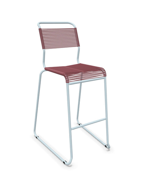 Schaffner Säntis Tabouret de bar Spaghetti luge sans accoudoirs Bordeaux 38 Bleu Pastel 51 