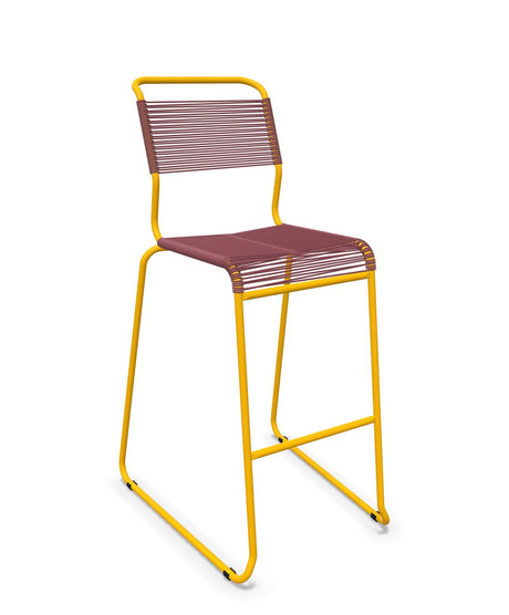 Schaffner Säntis Tabouret de bar Spaghetti luge sans accoudoirs Bordeaux 38 Jaune 11 