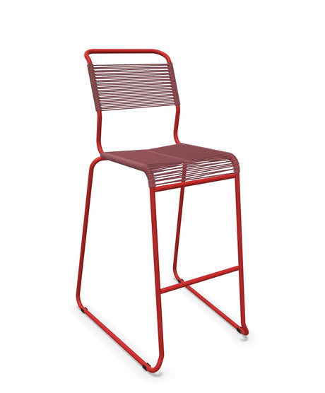 Schaffner Säntis Tabouret de bar Spaghetti luge sans accoudoirs Bordeaux 38 Rouge 30 