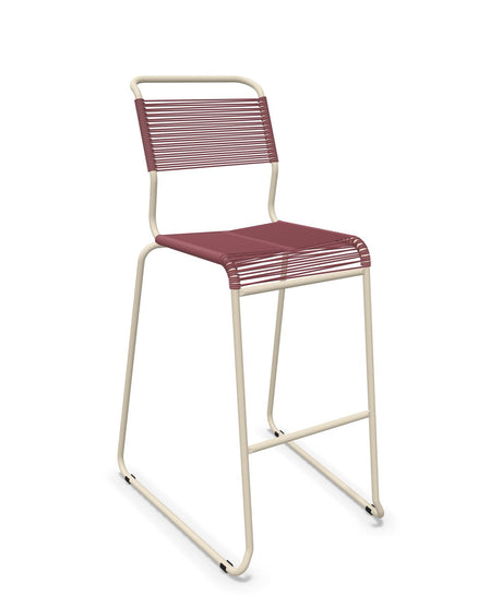 Schaffner Säntis Tabouret de bar Spaghetti luge sans accoudoirs Bordeaux 38 Sable Pastel 15 